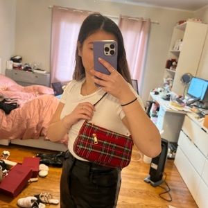 Plaid shoulder bag